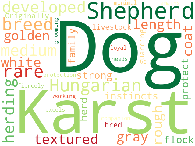 Word Cloud for karst_shepherd_dog
