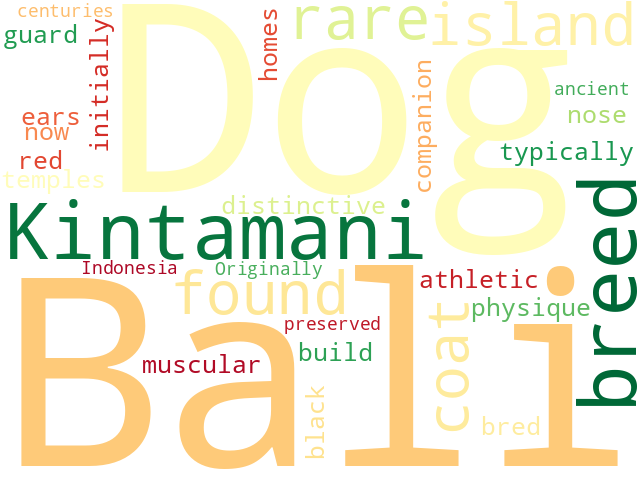 Word Cloud for kintamani_bali_dog