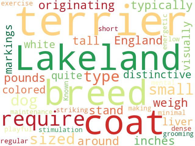 Word Cloud for lakeland_terrier