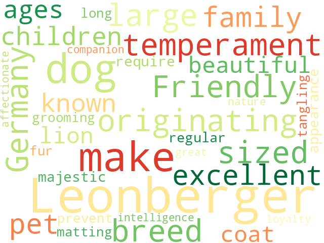 Word Cloud for leonberger