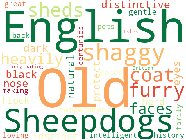 Word Cloud for old_english_sheepdog