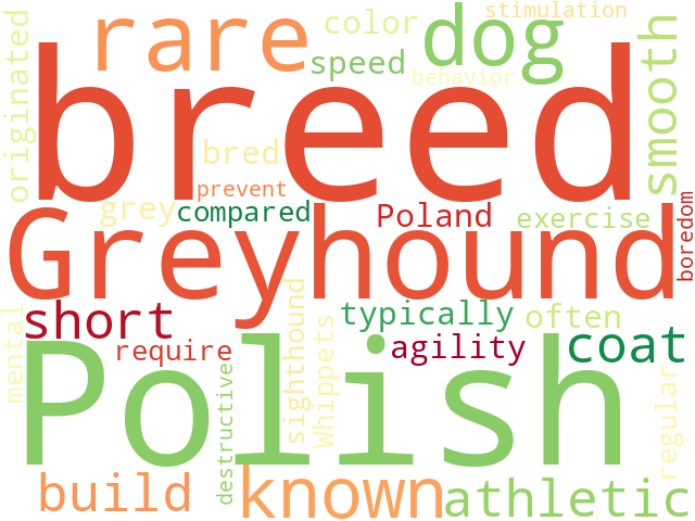 Word Cloud for polish_greyhound