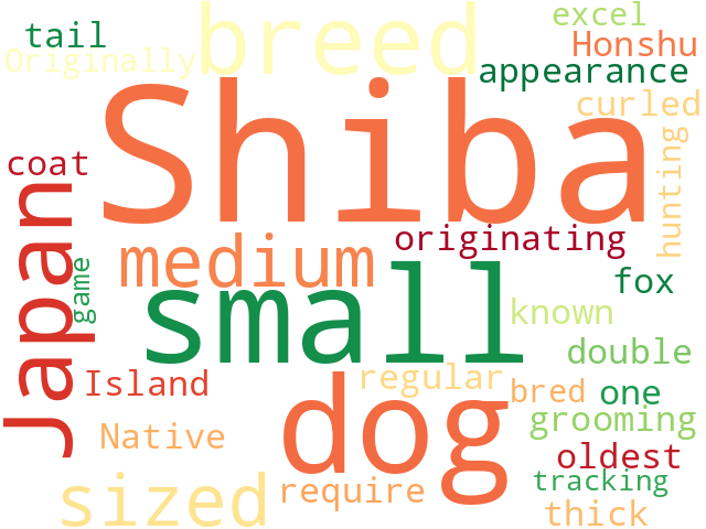 Word Cloud for shiba