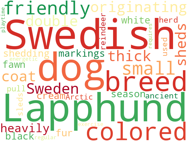 Word Cloud for swedish_lapphund