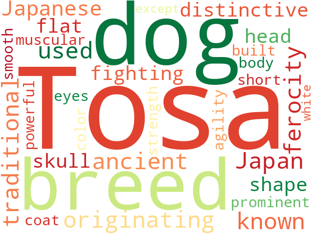 Word Cloud for tosa