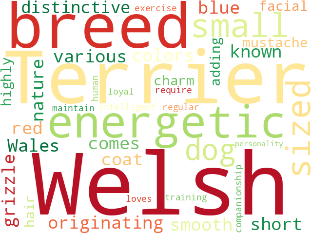Word Cloud for welsh_terrier
