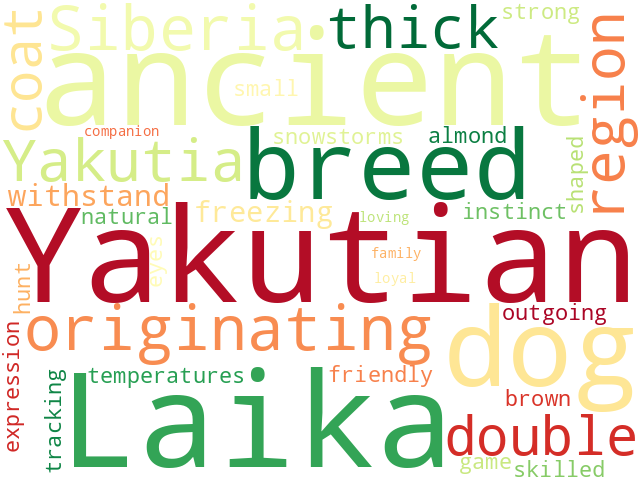 Word Cloud for yakutian_laika