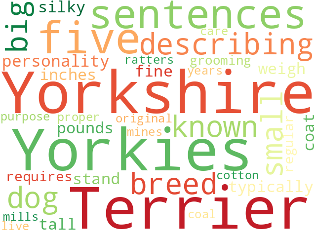 Word Cloud for yorkshire_terrier