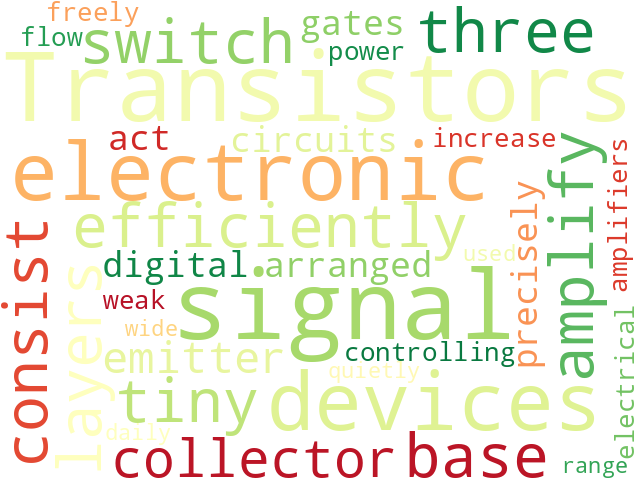 Word Cloud for transistors