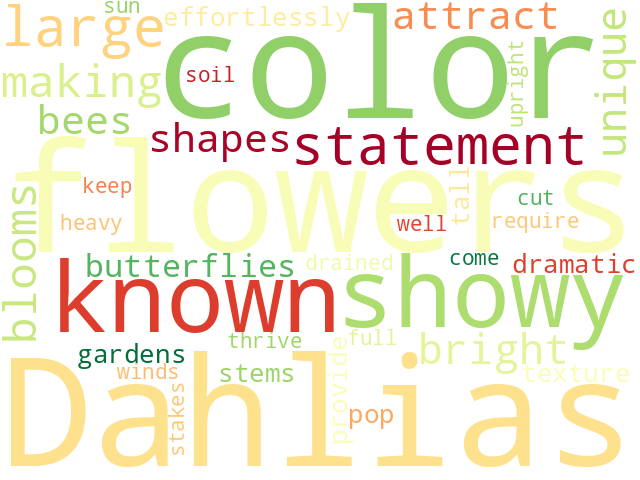 Word Cloud for dahlia