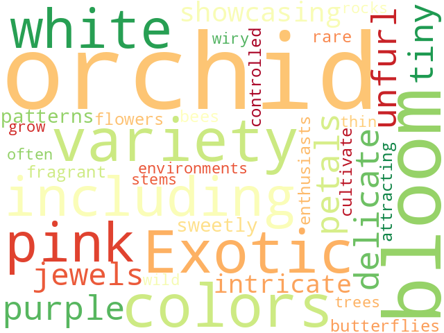 Word Cloud for orchid
