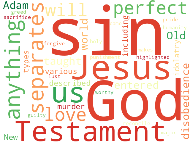 Word Cloud for sin