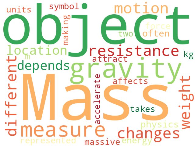 Word Cloud for mass