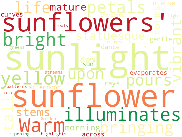Word Cloud for sunlight