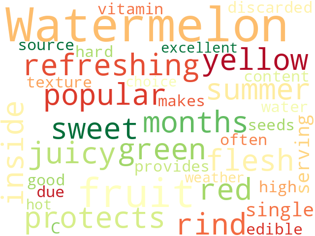 Word Cloud for watermelon
